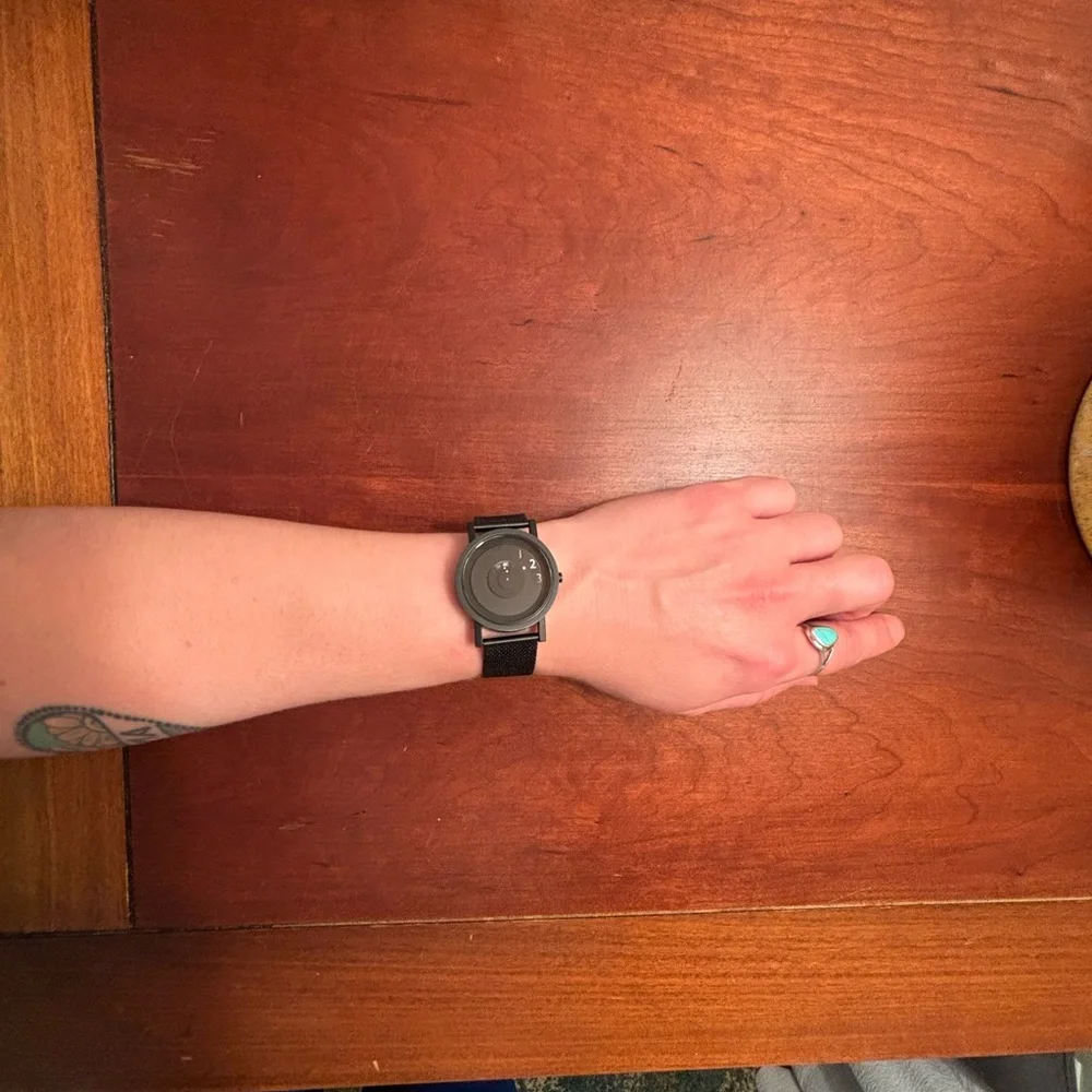Minimalist Black Mesh Strap Watch